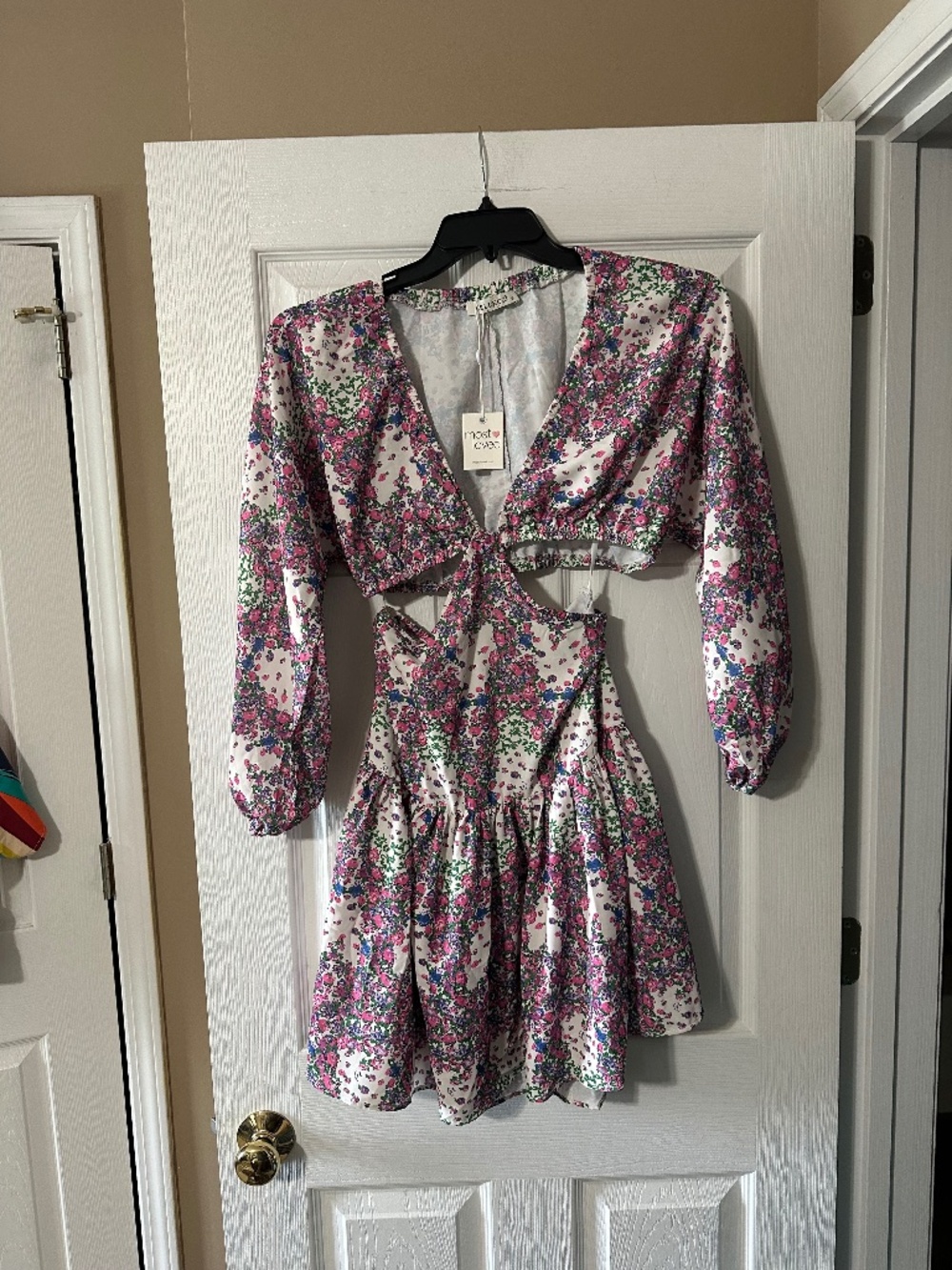 Floral dress with cutouts
